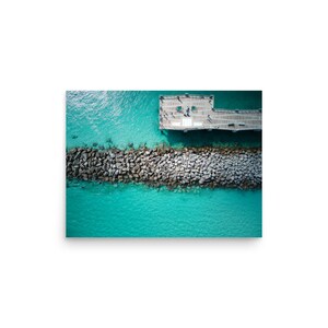 South Pointe Pier Poster | Top Down Photography | Aerial Photography | Drone | Miami Beach | Florida | Wall Decor