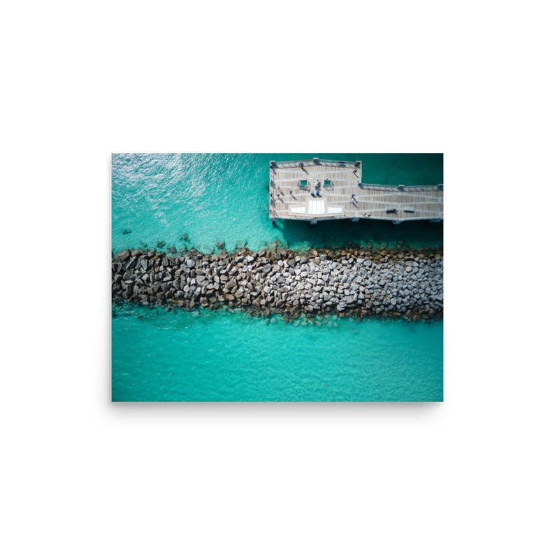South Pointe Pier Poster | Top Down Photography | Aerial Photography | Drone | Miami Beach | Florida | Wall Decor