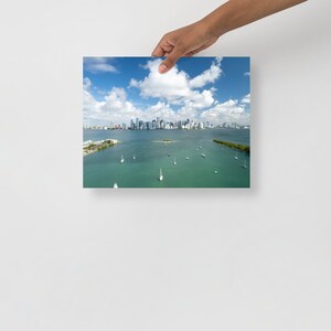 Photo paper poster: Miami Skyline | Aerial Photography | Drone | Miami | Florida | Wall Decor