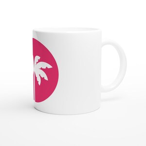 Tazza con palma di Miami / Tazza da caffè in ceramica bianca da 325 ml / Souvenir della Florida tropicale / Tazza per gli amanti della spiaggia immagine 3
