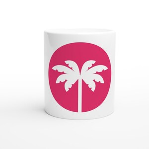 Tazza con palma di Miami / Tazza da caffè in ceramica bianca da 325 ml / Souvenir della Florida tropicale / Tazza per gli amanti della spiaggia immagine 2