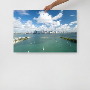 Photo paper poster: Miami Skyline | Aerial Photography | Drone | Miami | Florida | Wall Decor