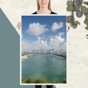 Miami Skyline Framed poster - Vibrant Cityscape Print, Iconic Miami Beach View, Modern Wall Art, Home Decor
