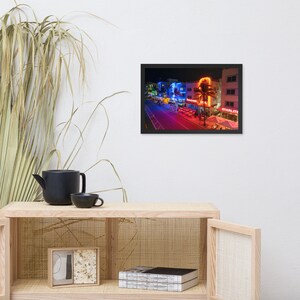 Ocean Drive by Night Framed Poster | Aerial Photography | Drone | Miami Beach | Florida | Wall Decor