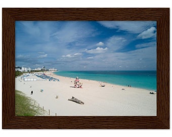 South Beach Miami Framed Poster | Miami Beach Aerial Wall Art | Florida Coastal Decor, Beach House Gift