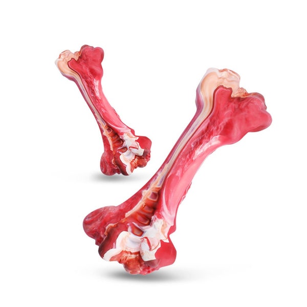 Pet Dogs Chew Toys for Aggressive Chewers Indestructible Rubber Leg Bone Tough Medium size