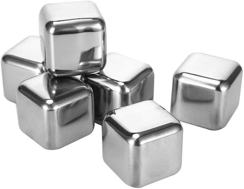 Whiskey Stones Stainless Steel Ice Cubes Reusable Whiskey Etsy