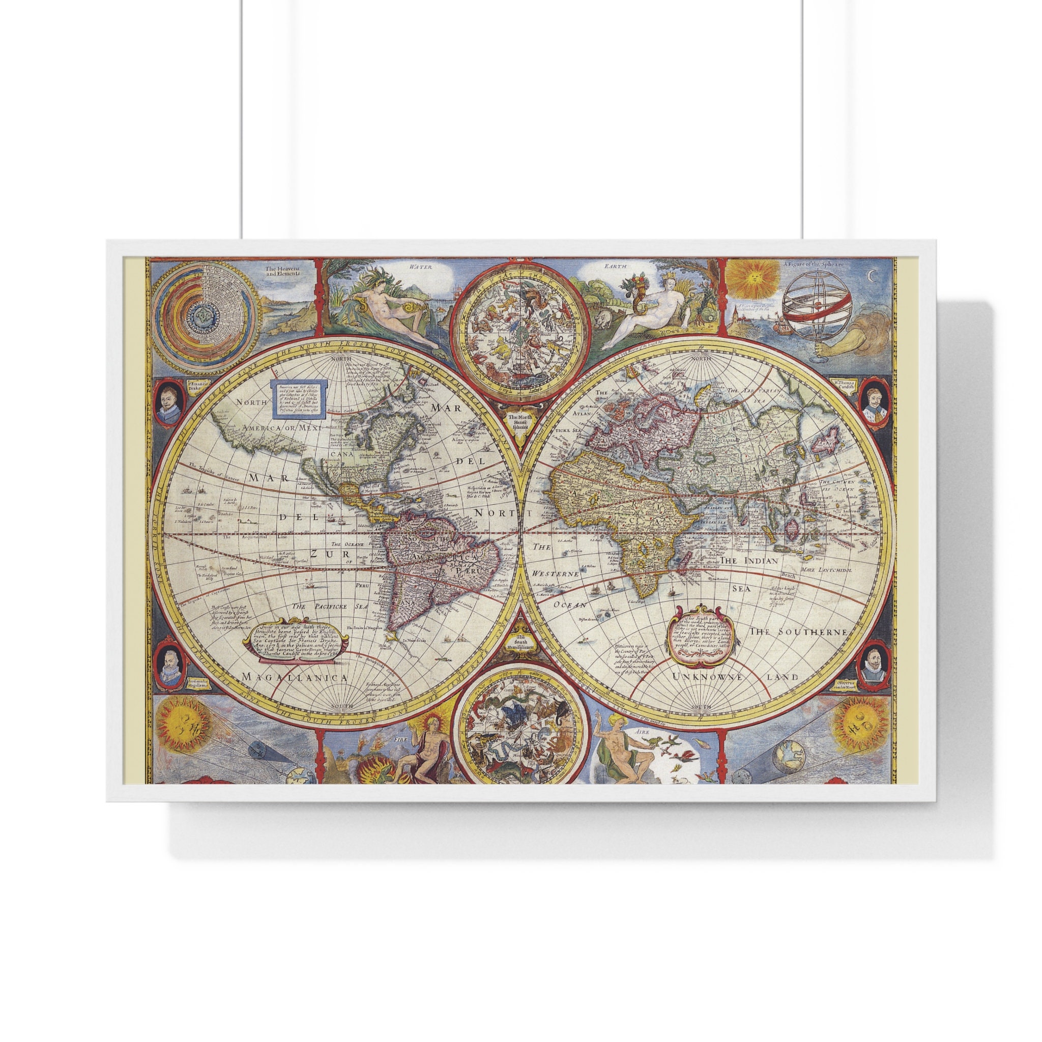 A New and ACCVRAT Map of the World Premium Framed Horizontal Etsy