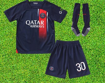 Tenue de football à trois 22-23 Paris, Nouvelle tenue de football PSG MBAPPE # 7, Convient aux enfants et aux adultes, Maillot Messi 22/23, Mbappé 7