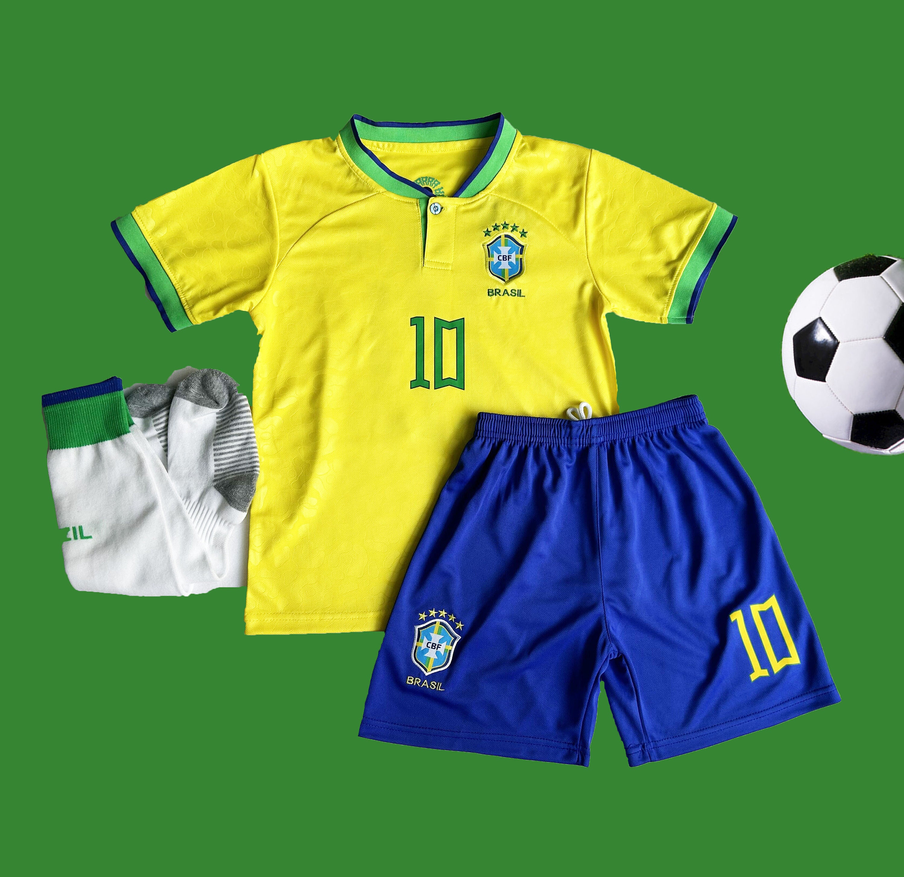 Mens/Kids 2022 Soccer Game Brazil Soccer #10 Jerseys Soccer Team