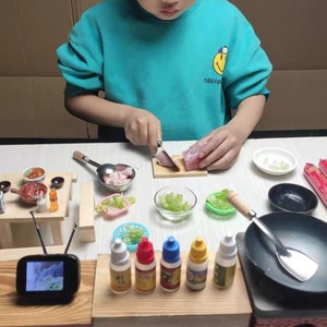 Real Miniature Kitchen Cooking Set: Working Stove, Mini Food