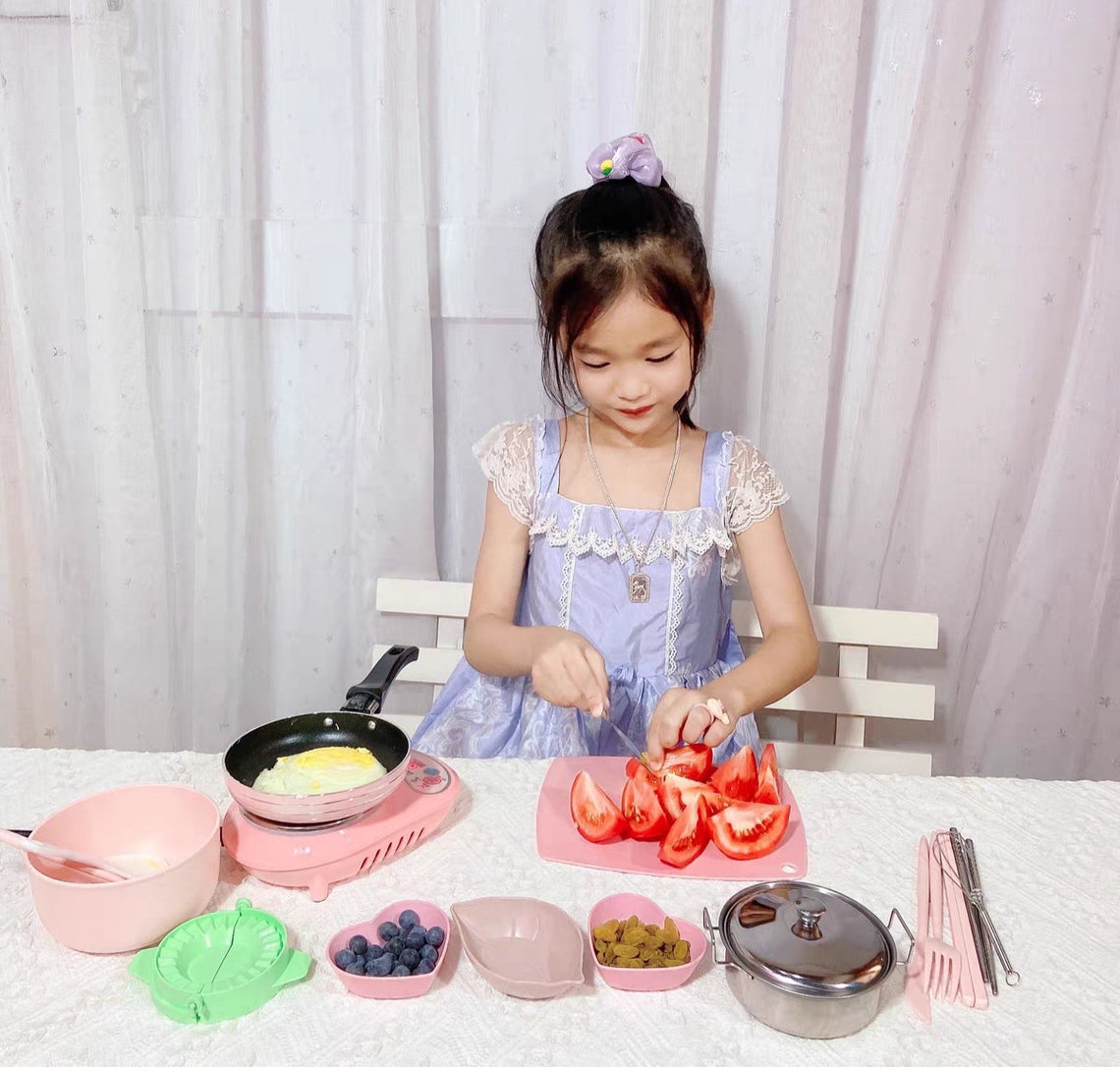 Real Mini Kitchen Set Can Cook Real Tiny Food for Kids Learn Etsy
