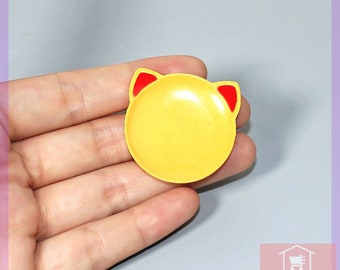 Miniature Yellow Plate: Dollhouse Kitchen Accessory (3.5cm)
