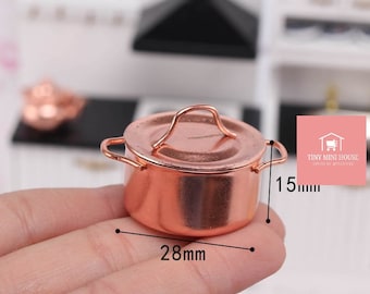 Real Miniature Copper Cooking Pot 1:12