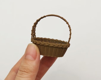 Real Miniature Rattan Basket Perfect For Real Miniature Cooking Or Dollhouse Kitchen Accessories