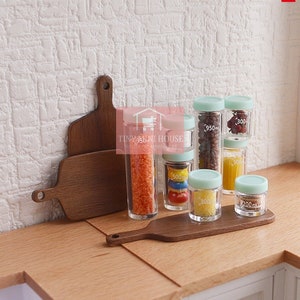 Miniature food  Spice Storage Containers For Tiny Cooking Kitchen (8pcs)