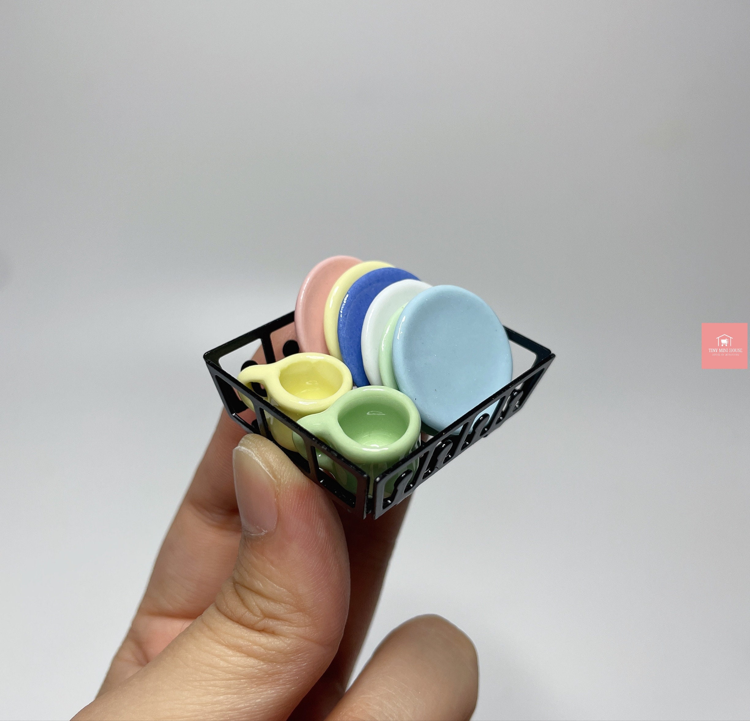 Real Miniature Cooking: Mini Plate Mug Rack Set for You Tiny - Etsy