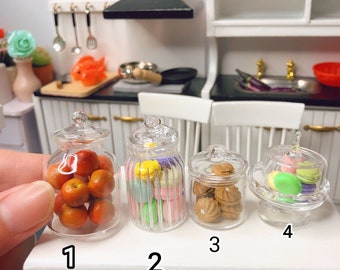 Real Miniature Glass Jar: Tiny Food Cooking, Dollhouse Accessory