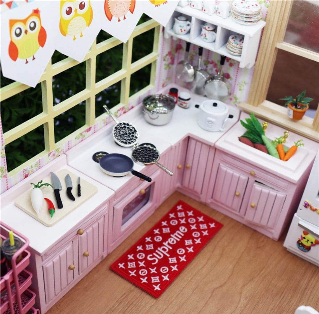 112 Scale Dollhouse Wooden Kitchen Set Etsy
