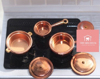 Cheminée Pour Poupée En Cuivre - Batterie De Cuisine Miniature, Occasion