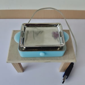 Real Miniature kitchen electric BBQ Stove Can Cook Real Mini Food 1:12