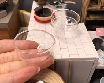Real Miniature Cooking, Mini Mixing Glass Bowl. For Mini Food Cooking Or For Dollhouse Kitchen Decoration.