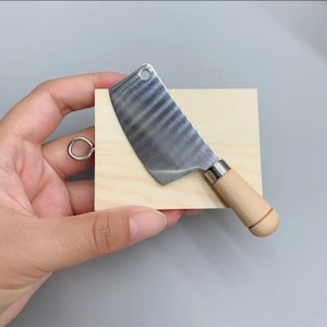 Real Miniature Knife And Wooden Cutting Board Can Cut Real Mini Food And Sharp.
