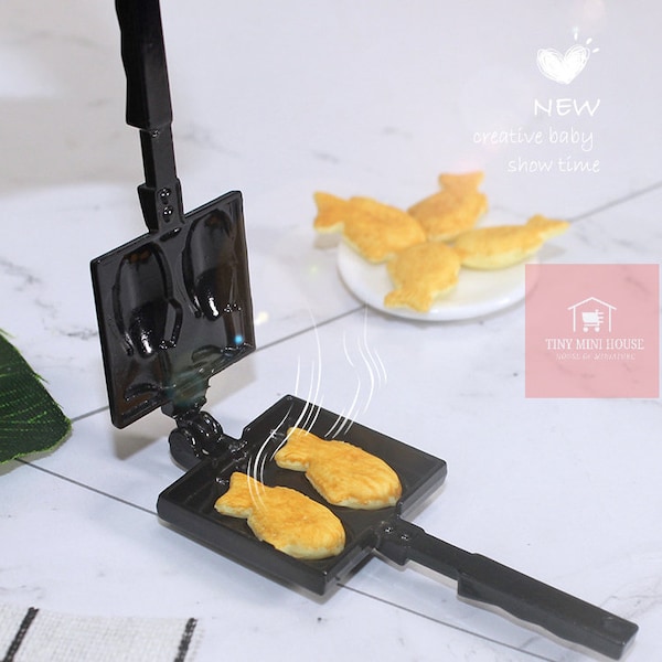 Real Miniature Taiyaki Waffle Pan Can Cook real mini food