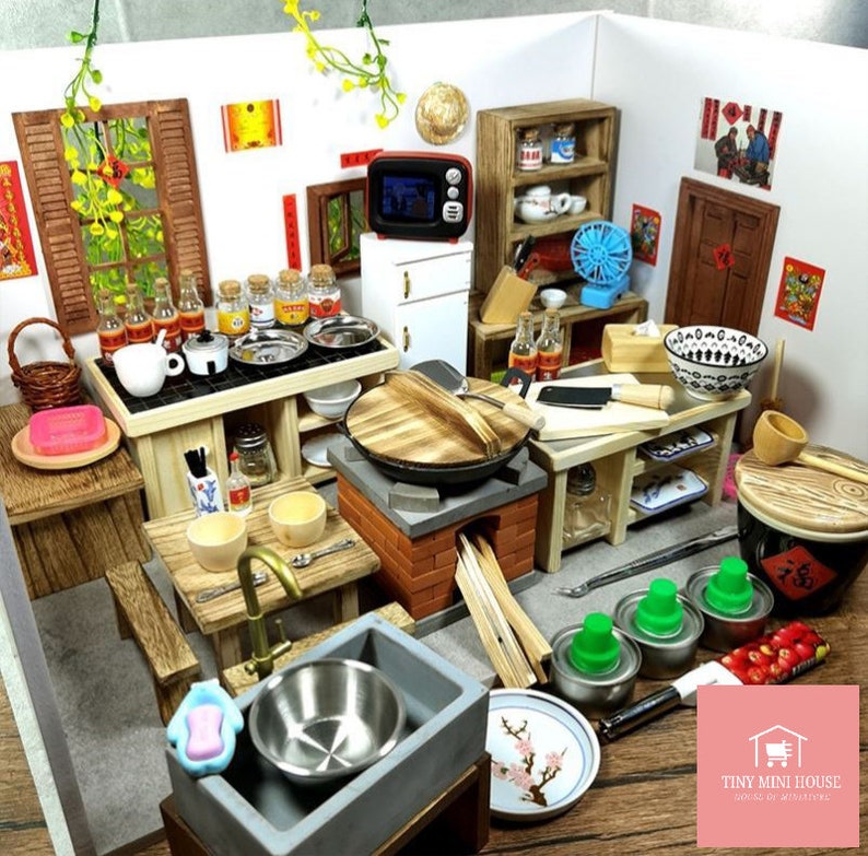 Real Miniature Kitchen Set Can Cook Real Mini Food Perfect For Your Children Play And Tiny Cooking show Set 2