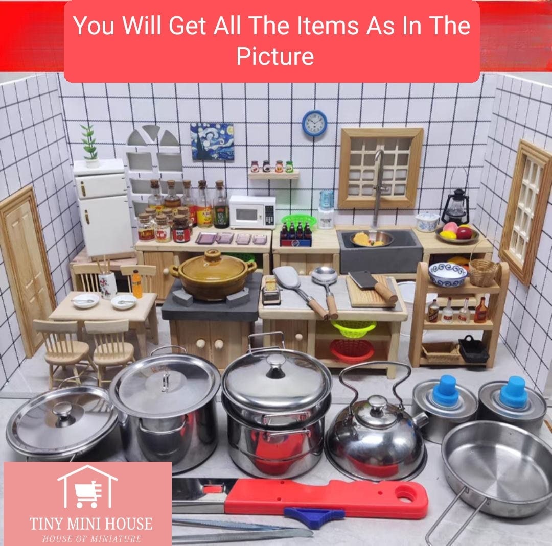 Full Miniature Real Cooking Kitchen Set installation  Mini kitchen Real  utensils collection Part 16 