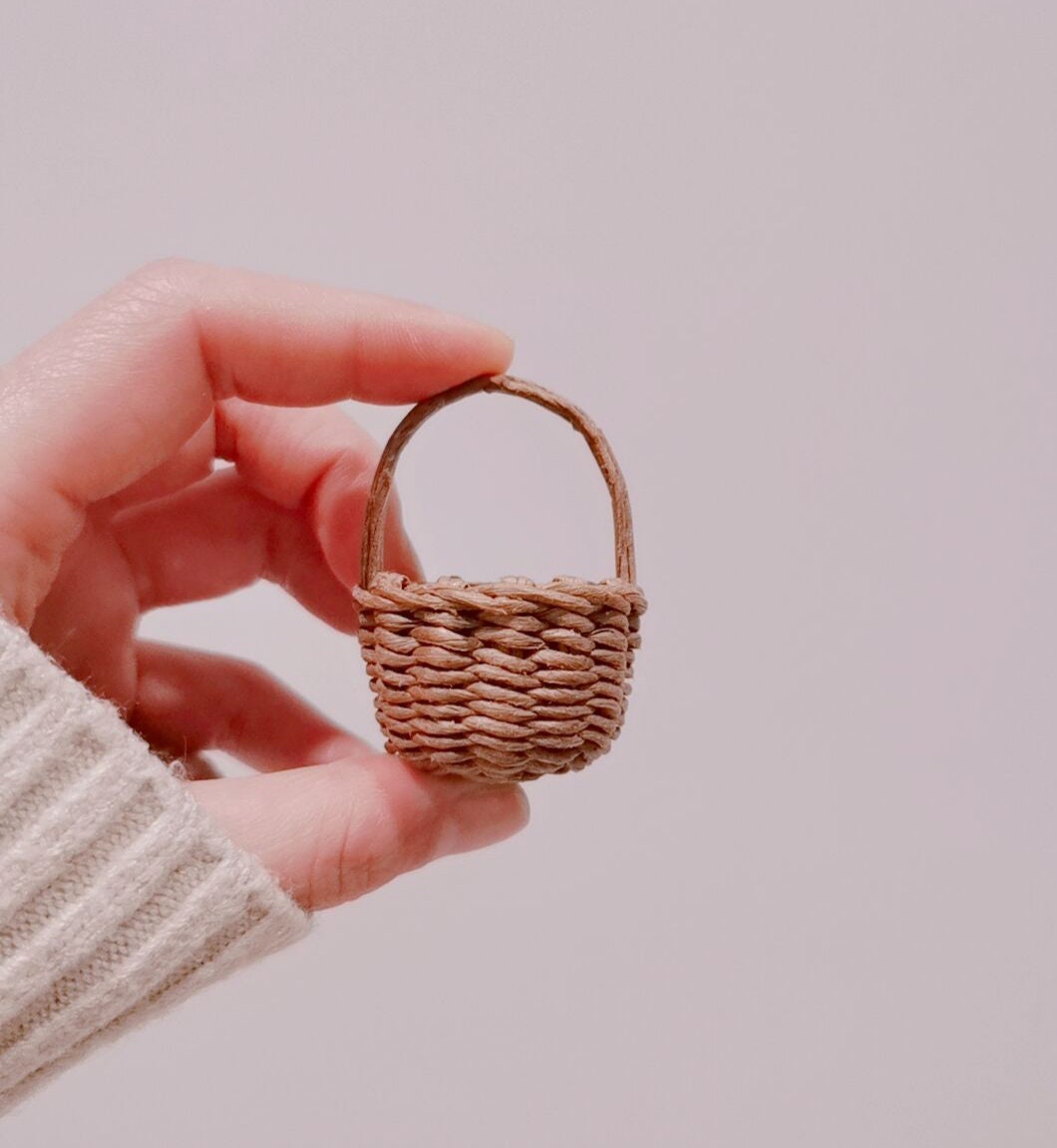 Real Miniature Basket for Dollhouse Miniature Etsy