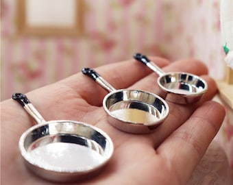 Miniature Stainless Steel Cooking Pans: Tiny Kitchen Set, 3pcs
