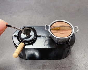 Real Miniature Cooking Stove Can Cook Real Tiny Food Perfect for Your Tiny Kitchen Or dollhouse collection.