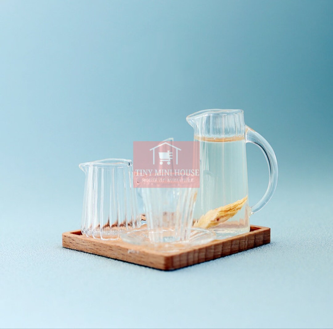 Real Miniature Cocktail Glass Pitcher Set for Real Mini Cooking or ...