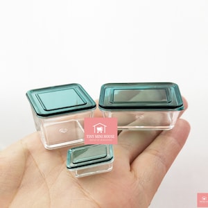 9pcs Miniature Food Storage Box For Tiny Cooking Or Dollhouse Kitchen Decoration.