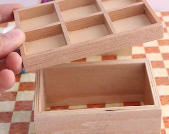 Miniature real wooden fruit and vegetables stand stall dollhouse kitchen miniature