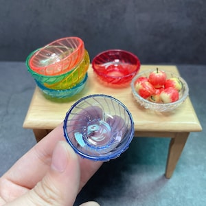 Miniature Cooking Serving Fruit and salad bowl for Real Mini Kitchen Or doll house Accessories