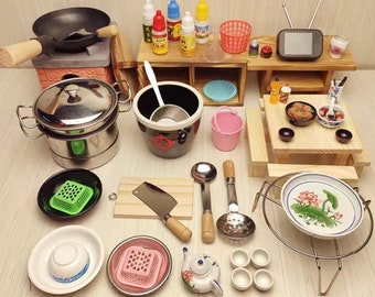 Buy Real Miniature Kitchen Set: Tiny Food Cooking, Cookware