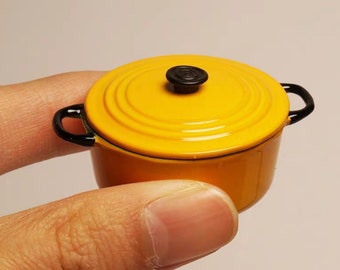 Real Miniature Cooking Metal Pot With Lid For Real Mini Cooking Kitchen Or dollhouse Accessories