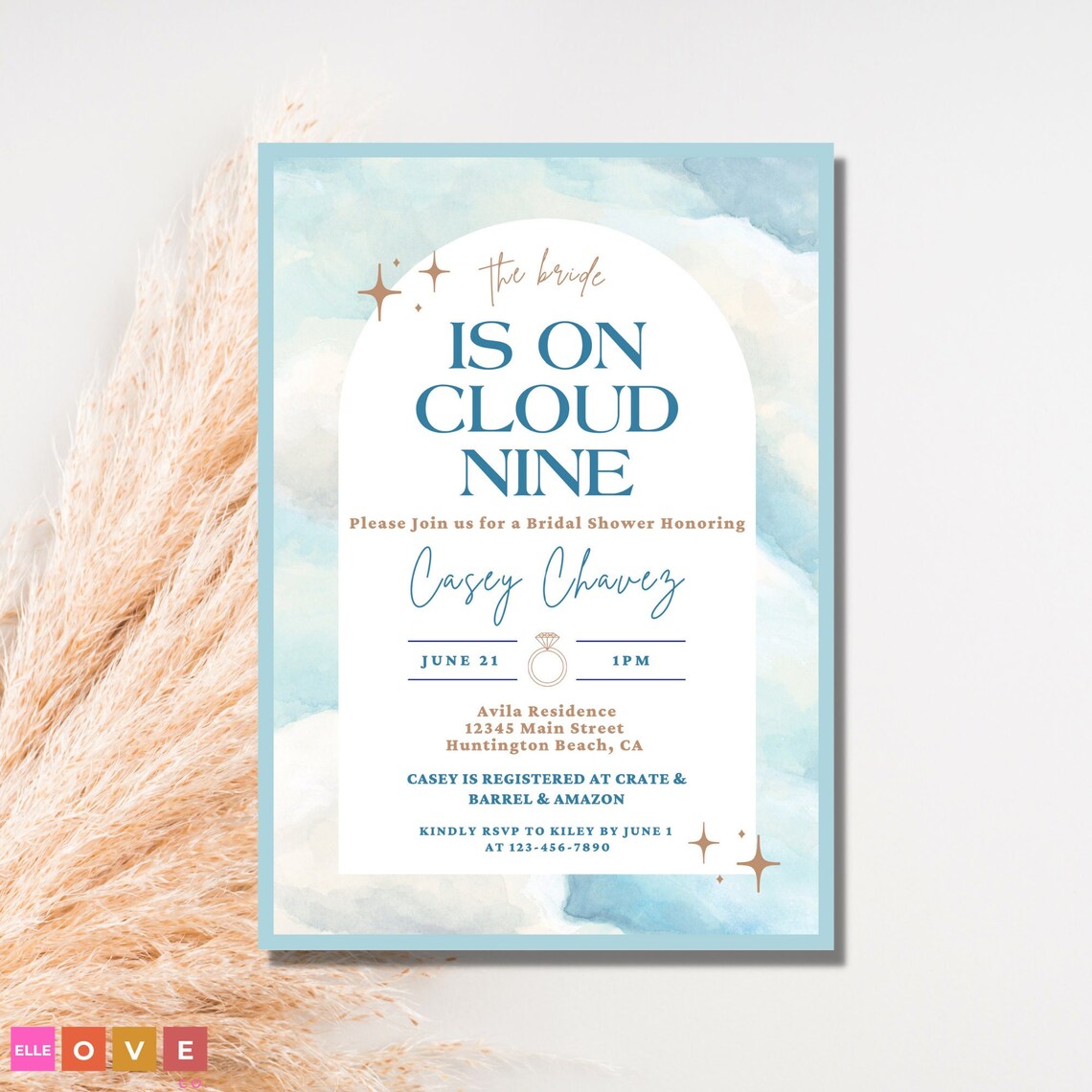 Bride is on Cloud Nine Bridal Shower Invitation Cloud 9 Etsy
