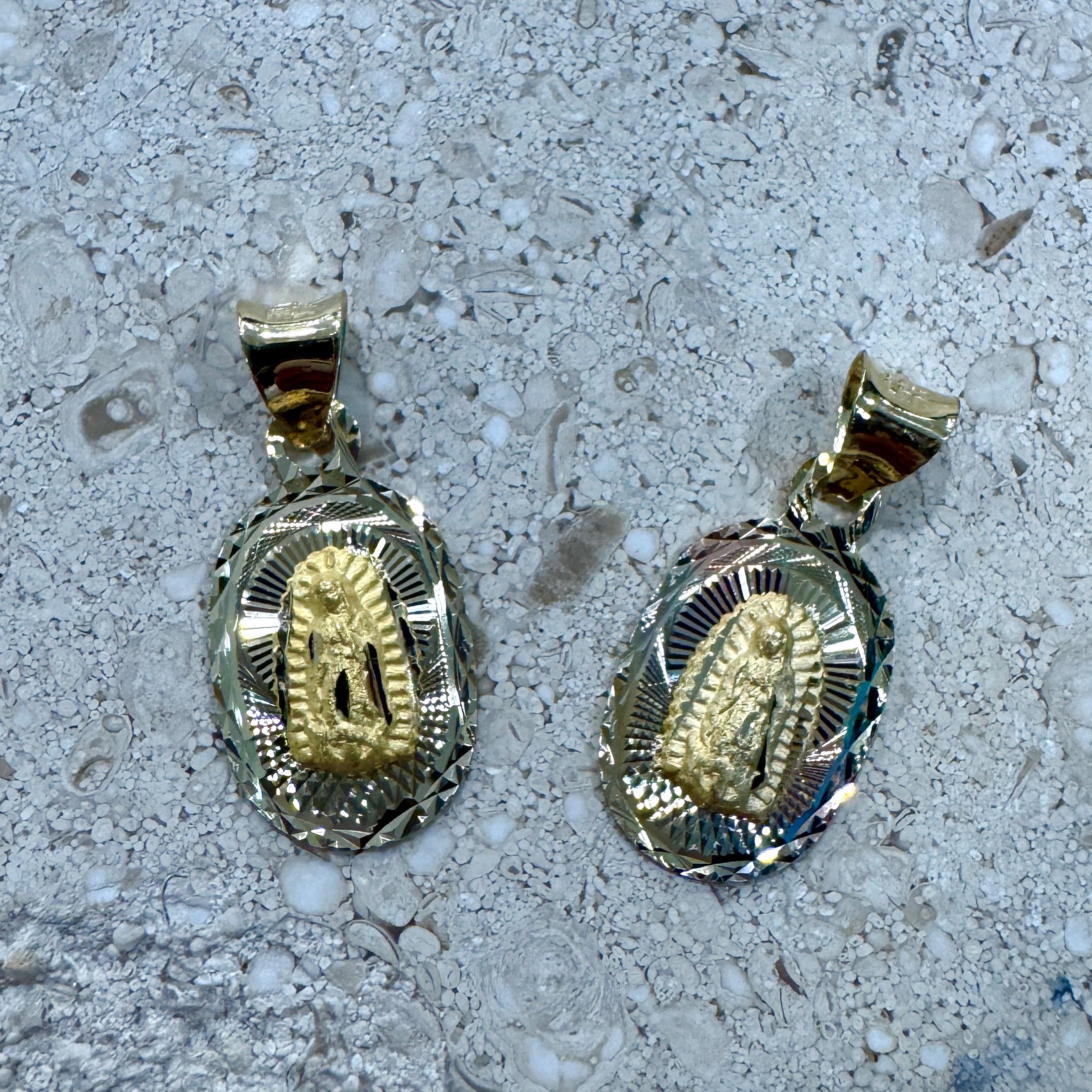 14K Solid Gold Our Lady of Guadalupe Pendant, Religious Necklace - Etsy