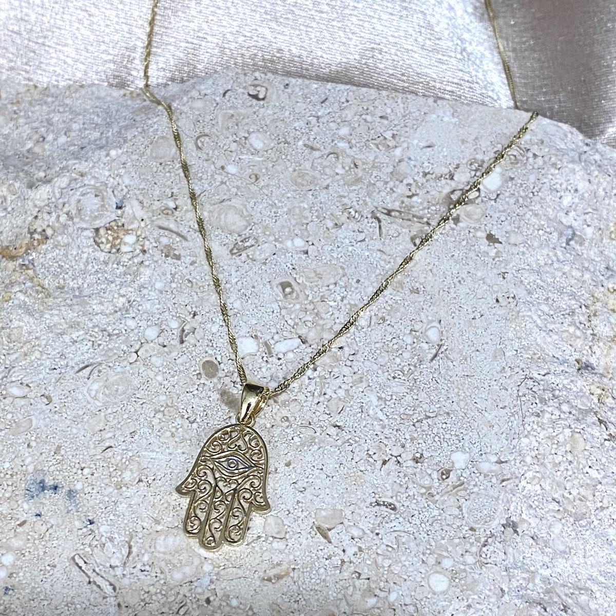 14k Solid Gold Hamsa Necklace, Real 14k Gold Hand of God Charm Necklace, Hand of Fatima Necklace, 14k Gold Two Tone Color Evil Eye Necklace - Etsy