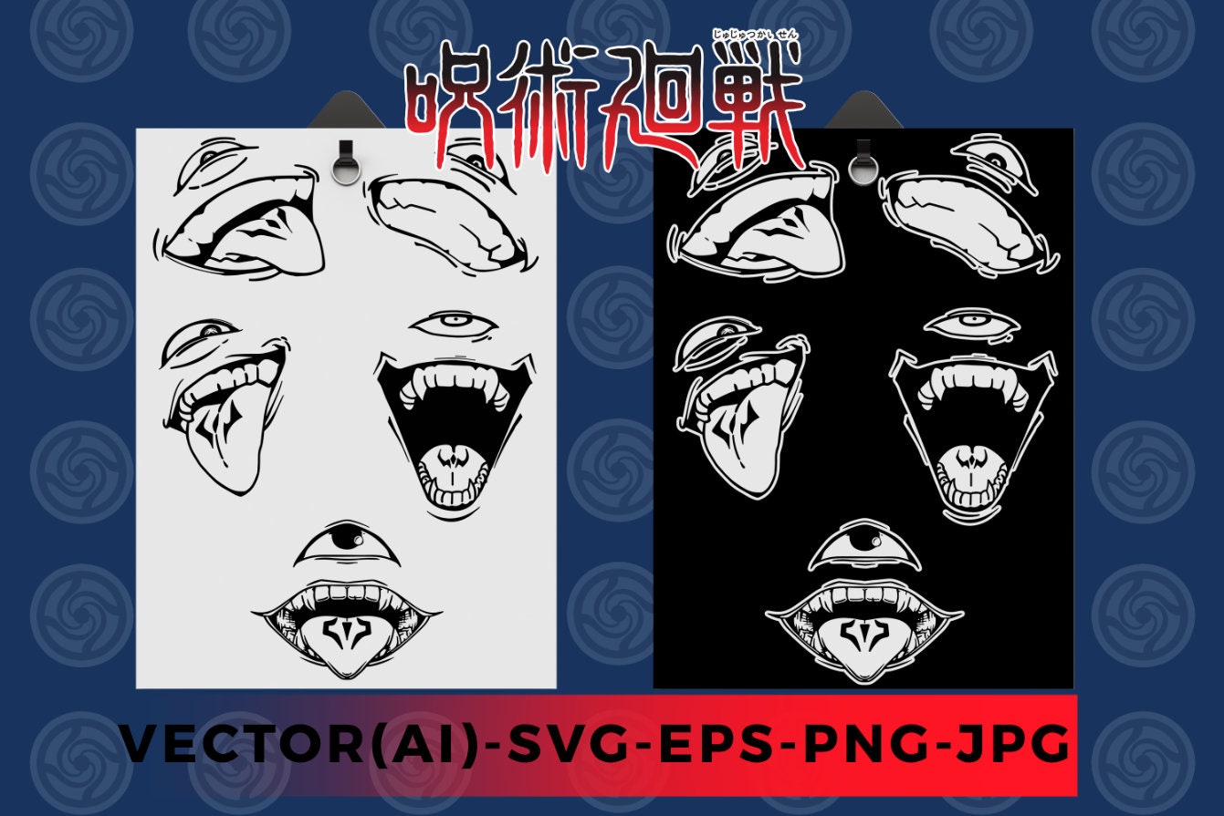 Eye mouth sticker - Etsy België, image size:1341x895