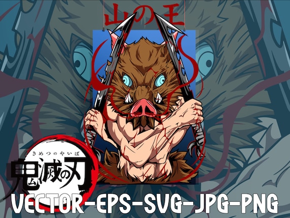 Maglietta Uomo Inosuke Demon Slayer – Motivo Cacciatore Di Demoni, 100% Cotone, Stampata In Germania, Regalo Per Fan Anime