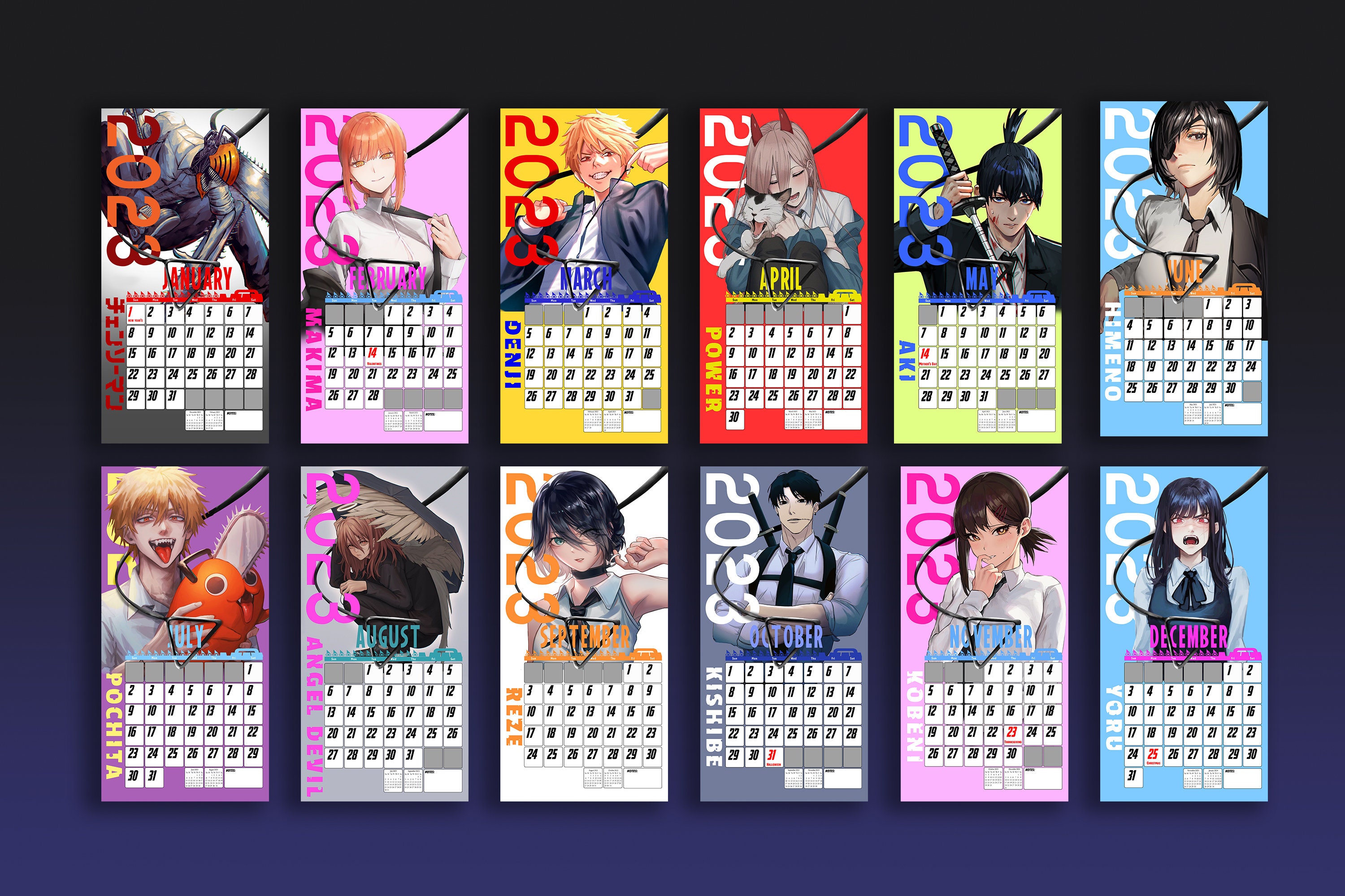 Anime Chainsawman 2023 Calendar - Etsy