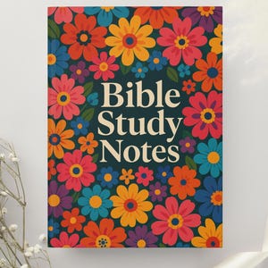 Diario de notas para el estudio bíblico, Diario cristiano para mujeres, Cuaderno de las Escrituras, Cuaderno floral para el estudio bíblico, Libro para escribir un diario de fe