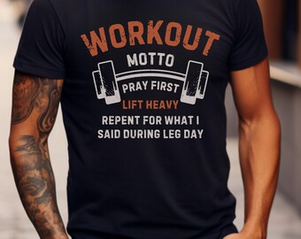 Camiseta com frase engraçada para treino, camiseta fitness para amantes da academia, camiseta com humor para o dia de treino de pernas, presente para ele ou para ela, camiseta esportiva, roupa para entusiastas da academia.