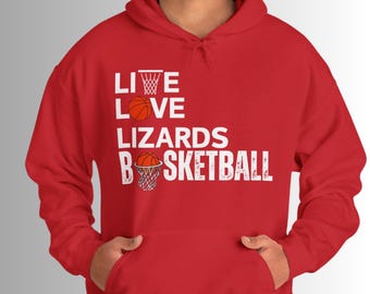 Live Love Dardanelle Lizards Basketball Hoodie, Unisex Sportswear, Fun Gift for Basketball Fans, Hooded Sweatshirt, Game Day Hoodie