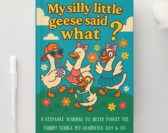 Funny Grandkids Memory Journal, Grandparent Quote Book, Cute Things My Grandkids Say Notebook, Gift for Grandma or Grandpa, Keepsake Gift