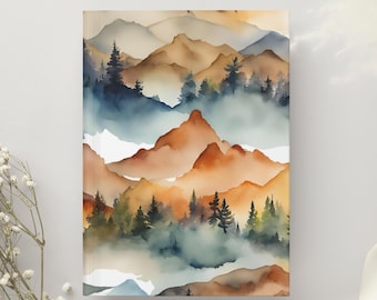 Mountain Climber Hardcover Journal, Christian Nature Lover Gift, Watercolor Notebook, Outdoor Adventure Diary, Wilderness Explorer Gift